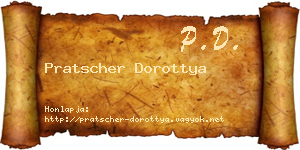 Pratscher Dorottya névjegykártya